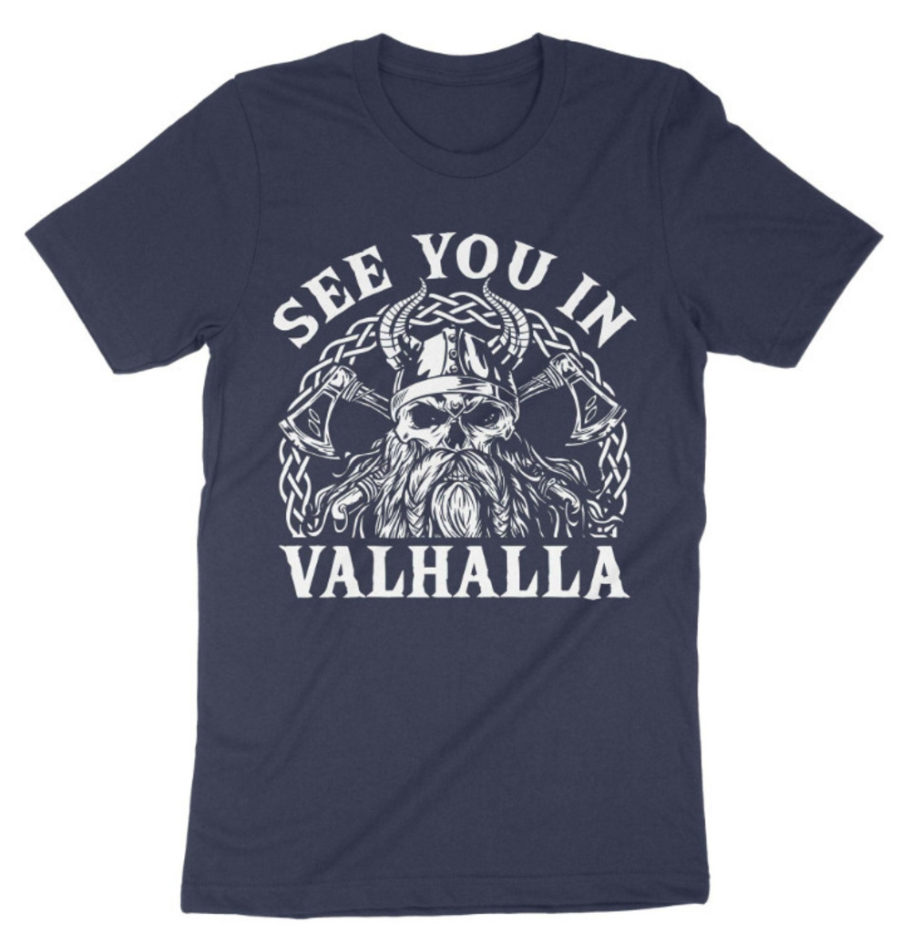 Vikings Jersey Valhalla Vikings Tv Show T Shirt Navy - Picture 1 of 4